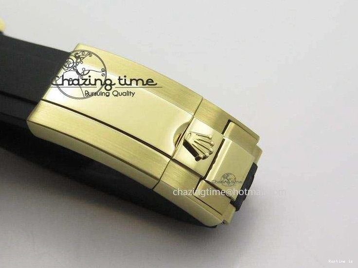 0105 Stylish Daytona YG BP Maker Gold Dial Sticks Markers On Rubber Strap A7750@ 4012